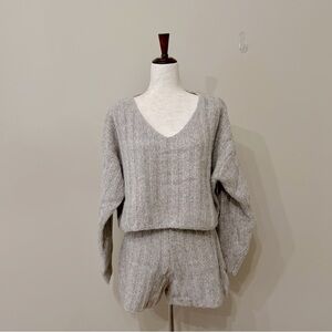 NWOT Zara 2pc. Cable Knit Taupe Set Size M/L​​​